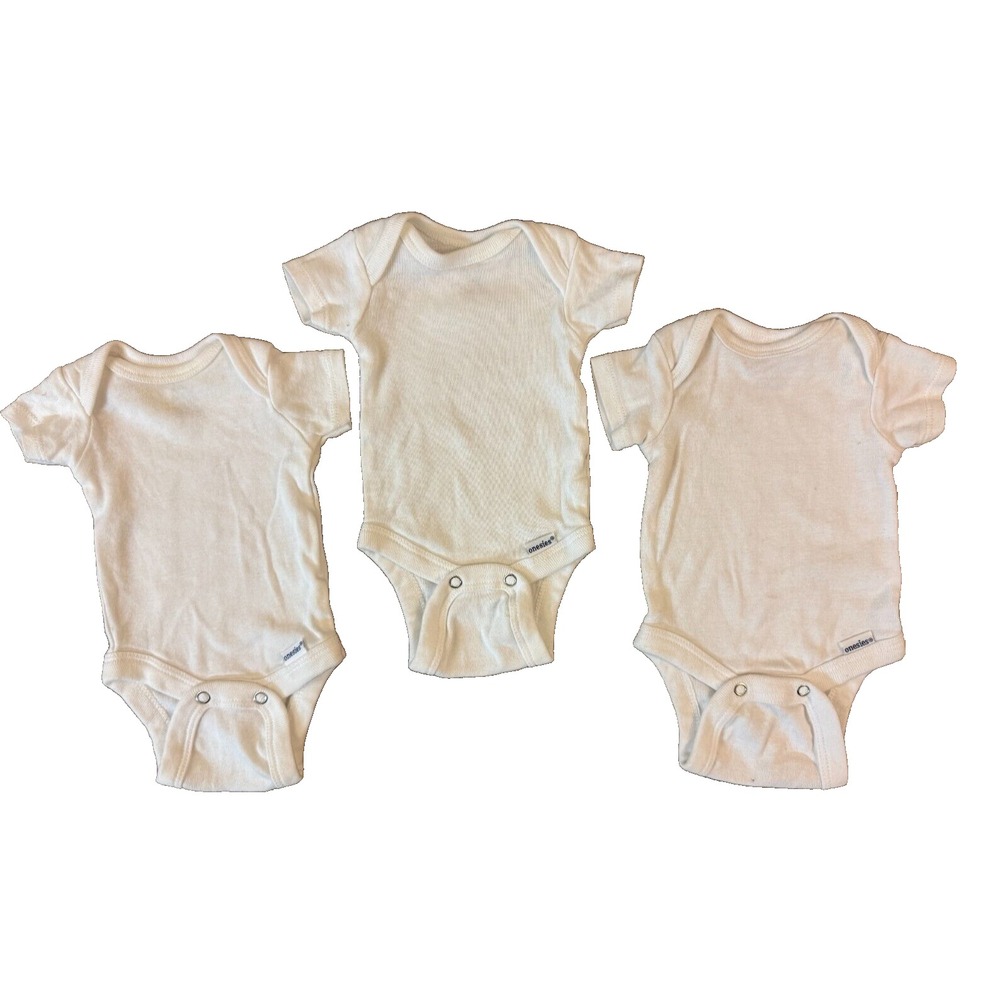Gerber Organic Baby Onesies Preemie Lot Solid White Bodysuits Clothes Boy Girl